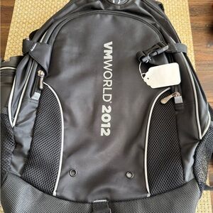 2012 Black computer backpack, VM world